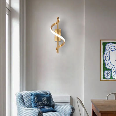 Lampe murale à LED moderne 10W Blanc frais 4000K Aluminium or Lampe murale intérieure pour le couloir de la chambre à coucher