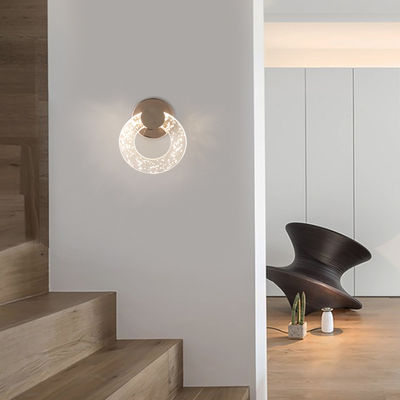 3000K Lumière de chevet de chambre Nordique Moderne Simple Lumière Luxe Salon Murale Minimaliste Boule Crystal Murale