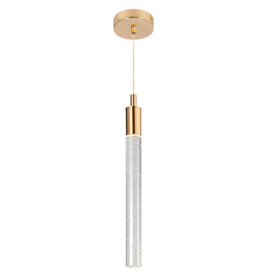 Style de luxe minimaliste Silhouette cylindrique suspendue simple à cheval de lit Lumière de goutte à goutte de cristal Pendentif Lumière moderne