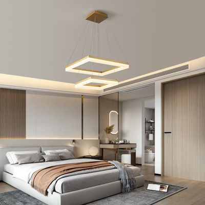 Salle à manger double carré moderne de style contractuel Chandel Personnalité créative Carré Atmosphère familiale L'éclairage du salon L'éclairage de la chambre à coucher adapté