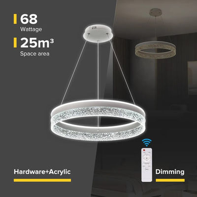 Conception minimaliste Chambre de séjour intérieur Cercle Chambre de jeux Chandelier acrylique Lumière pendentive à l'odeur dorée
