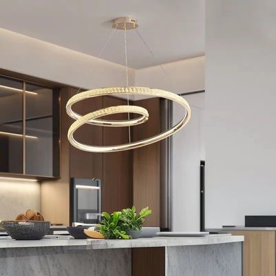 Moderne simple italien lumière de luxe salon salle à manger chambre à coucher lustre anneau minimaliste de haut niveau