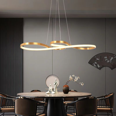 Lumière suspendue en spirale or et blanc acrylique diffuseur pour salon et cuisine ou chambre à coucher décoration d'éclairage