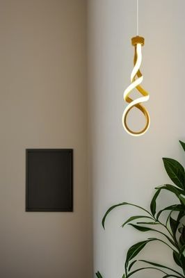 Lumière à LED en aluminium tordu, cuisine, salle à manger, simple lampe suspendue, lampe à LED en aluminium et en silicone.