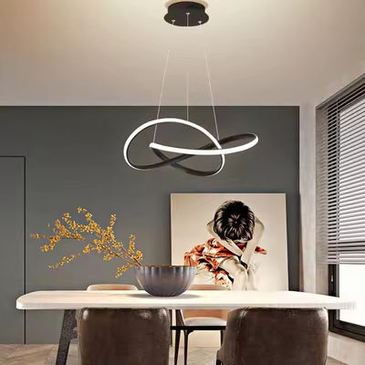 Chandelier de salle à manger personnalité créative nordique table d'anneau led lumière moderne simple art salle à manger lampe de bar de bureau d'entrée