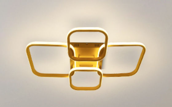 Lumière de plafond en acrylique de salle d'étude à LED rectangulaire à quatre têtes de style américain moderne