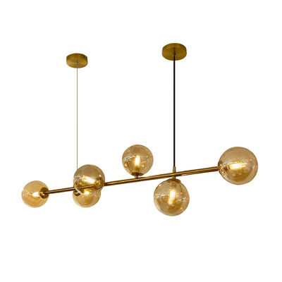 Lampe moléculaire nordique Lustre en verre de haricots magiques boule de verre blanc ambre E27 électrique Lustre orné français