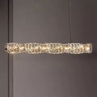 Chandelier de bar en cristal linéaire moderne Chandelier rectangulaire personnalisé Dining Pendant Lights