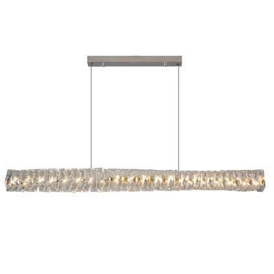 Lumière pendentive de l'île de la cuisine dorée Nordique LED Rectangle en acier inoxydable Lumière suspendue pour bureau Restaurant salle d'étude