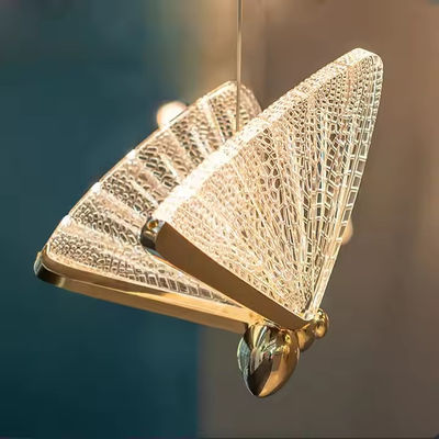 Lampe à pendentif LED moderne de luxe Salon décor Led Lumières à pendentif Simple Papillon