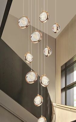 Chandelier à boule de cristal ronde contemporaine Pour Villa Mall Hôtel Loft Cuisine Salon