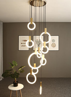Appartement à l'étage du loft Duplex Lumières avec choix moderne simple pour la villa Ring Lumières longues 10KG or / design personnalisé