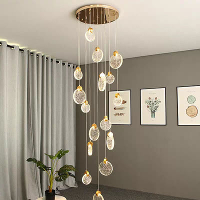Éclairage intérieur à LED Pendant Lumière de chambre moderne en cristal suspendue avec aluminium et cristal clair