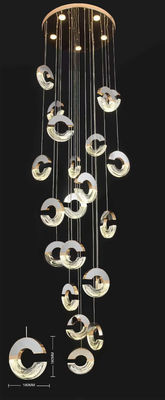 Chandelier de loft moderne Chandelier acrylique de type C pour plafond minimaliste Chandelier dans le salon Éclairage d'escalier