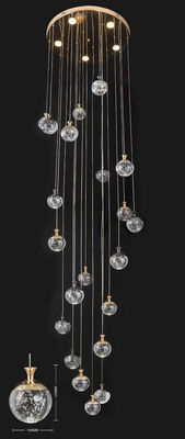 Appel pendentif éclairant Escalier de cristal Chandelier Nouvelle villa creuse haut salon Chandelier Escalier tournant Chandelier long