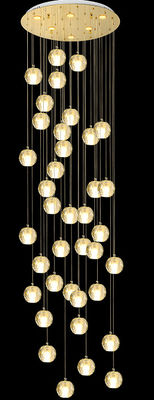 Lustre à cristaux sphériques à multiples facettes à hauteur réglable Lustre d'entrée avec source lumineuse LED et conception personnalisable