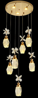 Lumière de la neige en forme de fleur de montagne Éclairage d'escalier pour le plafond du grenier Éclairage de lustre de branche de l'escalier Lumières suspendues LED Lustres