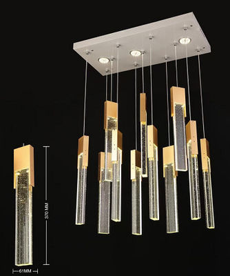 Chandelier d'entrée personnalisable DY2838 Boîte carrée en cristal d'or de petite taille 61*370mm Design complet et personnalisation d'échantillons