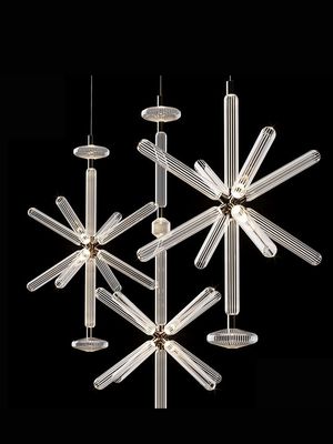 Lampe à l'allumette à LED grand personnalisé Style vintage Pendants métalliques en fer Verre Hôtel résidentiel Lobby décor Installation suspendue