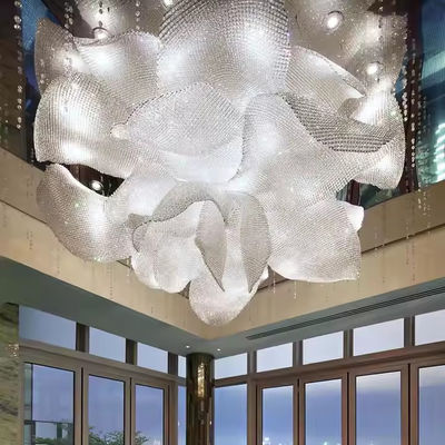 Hôtel Villa Centre commercial bâtiment duplex salon lampe commutateur contrôle de sable table de cristal perles de tissu Hall lustre
