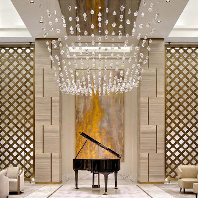 Décoration d'escalier d'hôtel sur mesure Lobby Villa Plafond moderne Grand chandelier suspendu en verre cristallin