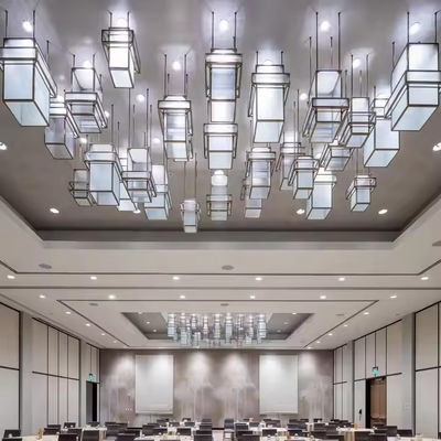 Style chinois Hôtel moderne Centre commercial Lobby Salle de banquets Éclairage décoratif avec matériau de carrosserie en aluminium