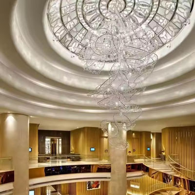Lumière d'ingénierie non standard de cristal salle d'hôtel personnalisée lustre salle de banquet