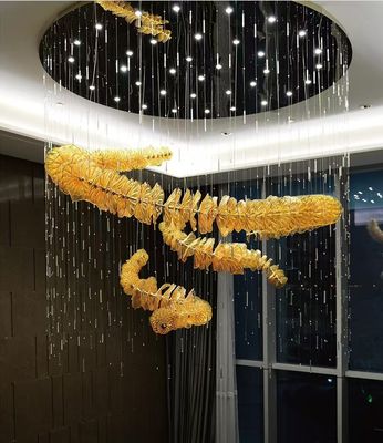 Les mariages et les espaces élégants utilisent des nuances de verre luxe moderne lustre LED magnifique cristal pendentif lumière pour le salon de l' hôtel