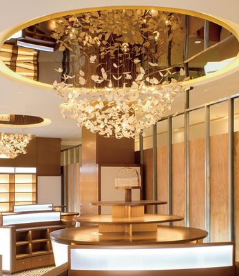 Grand lustre de foyer pour le hall d'hôtel et la maison moderne K9 design papillon de cristal avec taille personnalisée et en acier inoxydable