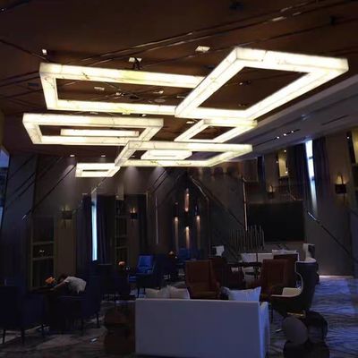 Modern Cloud Stone Large Art Géométrique Lampe de plafond Hôtel Hôtel Lobby Restauration Bureau Ingénierie Éclairage personnalisé