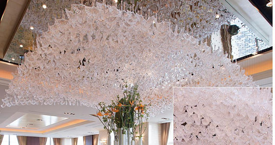 Hôtel Lobby haut-parleur en verre Pendentif Lustreur Hôtel Bar Couloir de cristal Lampe KTV Club Lustreur créatif