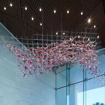 Projet d'hôtel sur mesure non standard Lumière Département des ventes Salle de banquets Grille vitrée Led Grand lustre Salle de mariage Lumière de ligne suspendue
