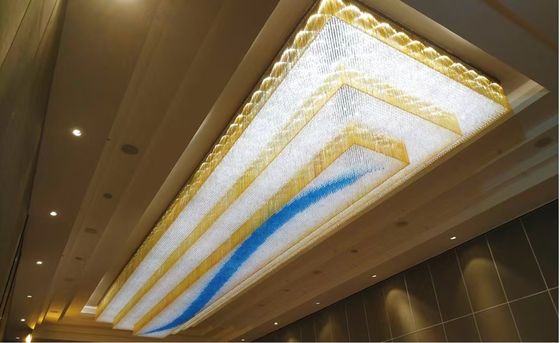 Rectangle de grande taille personnalisé LED moderne brillant K9 Ingénierie Hall d'entrée Hôtel Crystal Chandelier