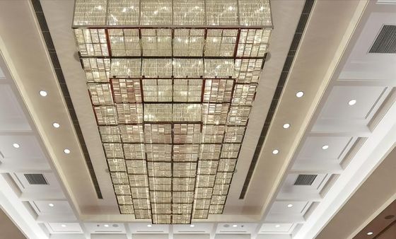 Moderne Grand Monté Rectangle K9 Chandelier de cristal Lobby Pendant Lumière Salle de banquet Chandeliers