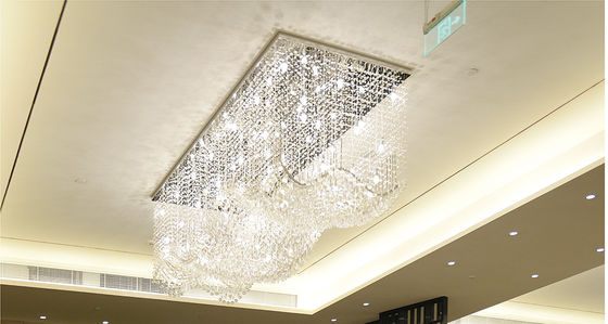 Chambres à coucher modernes LED ondes rectangulaires à cordes Lampes de cristal Ingénierie d'hôtel Chandeliers suspendus en cristal