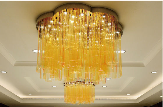 Lampes de cristal de mariage de couleur Lampes d'ingénierie non standard Personnalisées à six pétales en forme de fleur Grand hôtel salle à manger Plafond de lumière