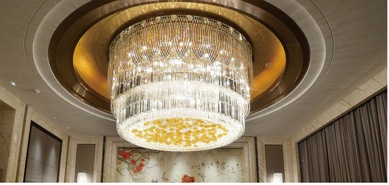 Hôtel Mariage Décoration intérieure contemporaine Plafond LED moderne Lumière suspendue Villa Escalier d'hôtel Lustre de cristal