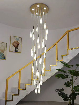 Lustre moderne à LED 36 lumières, luminaire suspendu pour haut plafond, pour entrée, cage d'escalier, hall d'entrée, salle à manger