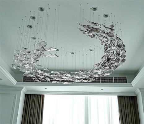 Lustres personnalisés grands modernes décoratifs plafonnier luminaire verre cristal suspension