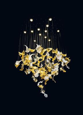 Projet d'hôtel-restaurant moderne artisanal artisanal en verre feuille d'érable