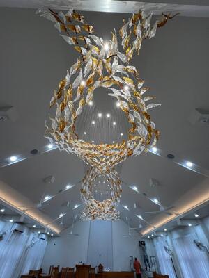 Lampes personnalisées Grand lustre intégré Moderne Nordic Glass Ceiling Hôtels