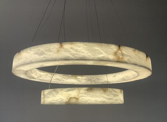 Villa Resort Pendant Light Lumière en laiton moderne en alabaster