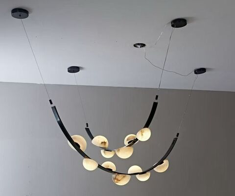 Lustre moderne nordique en marbre flocon de neige pour salle à manger, bureau, hôtel, E26, AC, éclairage créatif simple de designer pour salon