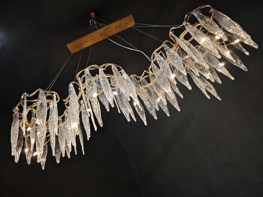 Lustre suspendu en cristal plaqué or Art déco, plafonnier de luxe pour salle de Banquet, salon VIP