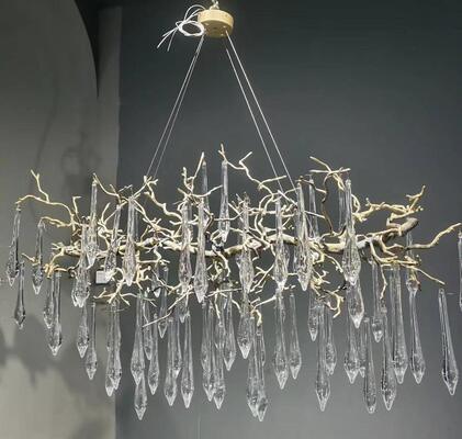 Lustre suspendu en cristal transparent de luxe, éclairage décoratif de plafond pour hall d'hôtel, Banquet, salon VIP