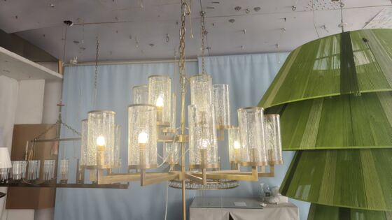 Fabriqué sur mesure Mini-Crystal Ribbon Cluster Lustreur Art moderne européen Décoration de groupe de banquet