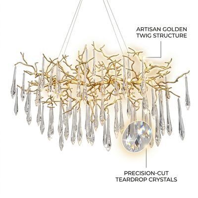 Multi-Tier Crystal Foyer Chandelier Titanium Gold Hotel Villa Entrance Large Luxury Pendant Light