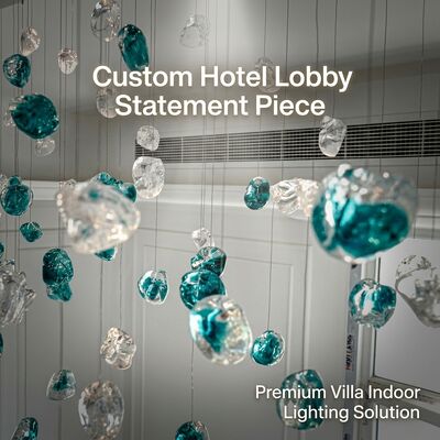 Lustre à gouttelettes d'eau en cristal, lampes suspendues, MOQ 30 à 50 pièces, commande Flexible, fourniture commerciale pour hôtel et Villa, vente en gros